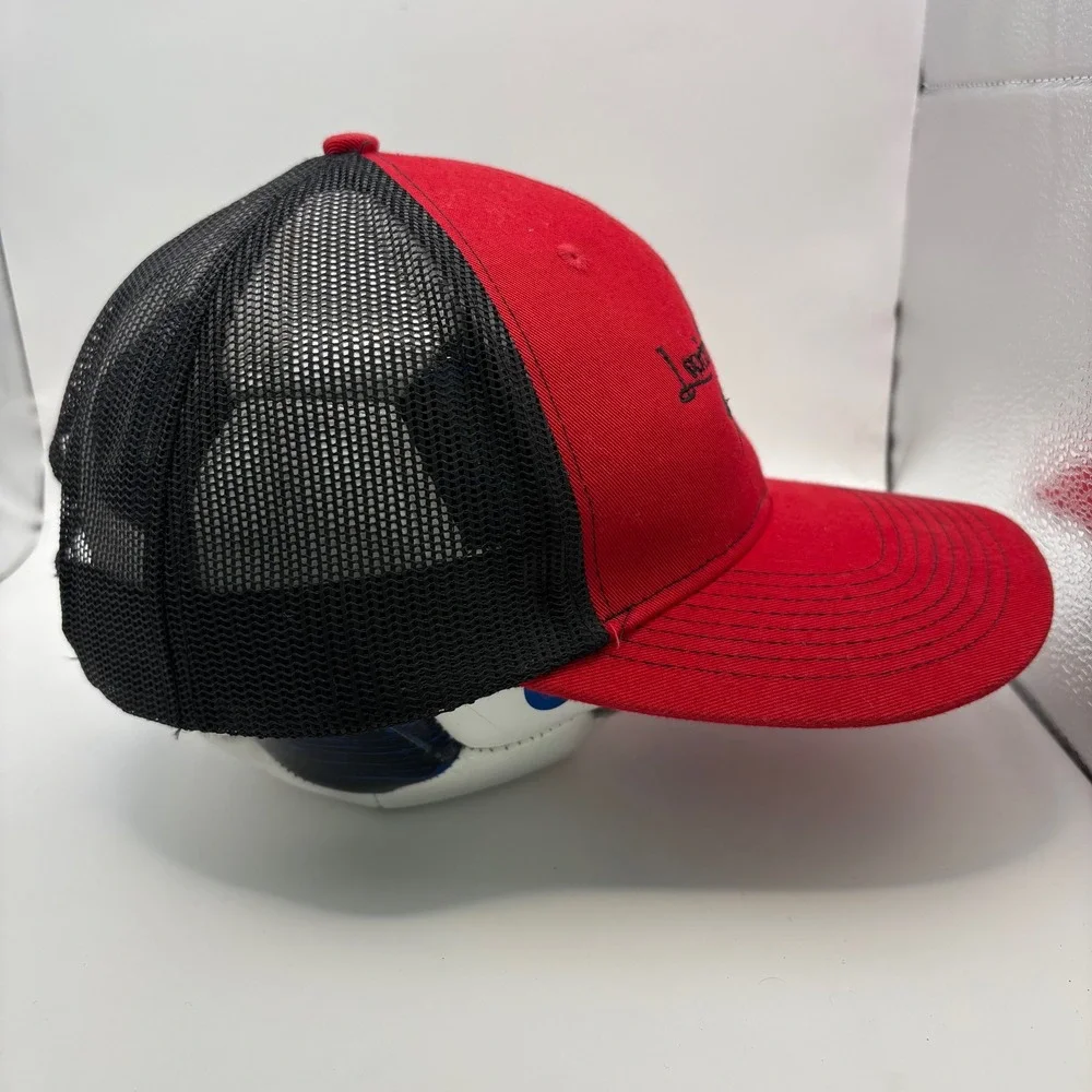 Lanier Life Lake Lanier Fishing Boating Trucker‎ Hat Red Black Snapback Mesh Cap